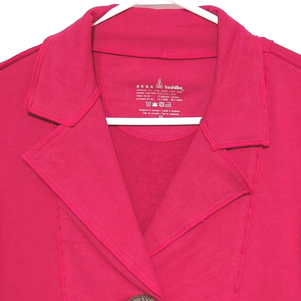 Neon Buddha Women's Pink Long Sleeved Button Front Jacket EUC Size XS - Picture 4 of 15